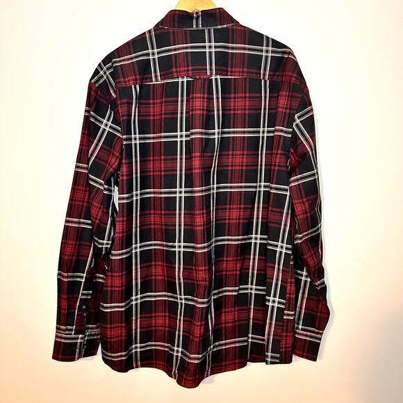 Orvis Classic Collection Long Sleeve Maroon Button Up Plaid Shirt XL Heritage - Picture 3 of 6